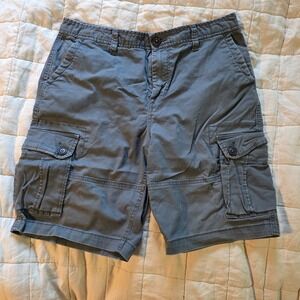 Aeropostale Cargo Shorts Mens‎ 33 Blue/Grey Baggy Utility Casual Y2K